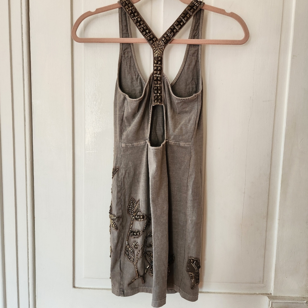 Urban Outfitters Metal Stud and Bead Detailing Keyhole Back Halter Dress - Picture 2 of 10